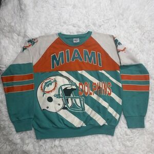 Rare!! Vintage 90's Miami Dolphins Crew Neck Sweatshirt Mens Medium USA Made🔥🔥